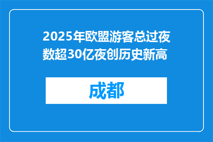 2025年欧盟游客总过夜数超30亿夜创历史新高