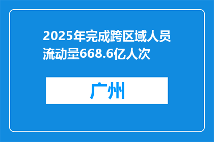 2025年完成跨区域人员流动量668.6亿人次